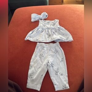 Carter's Light Blue Floral Pajama Set